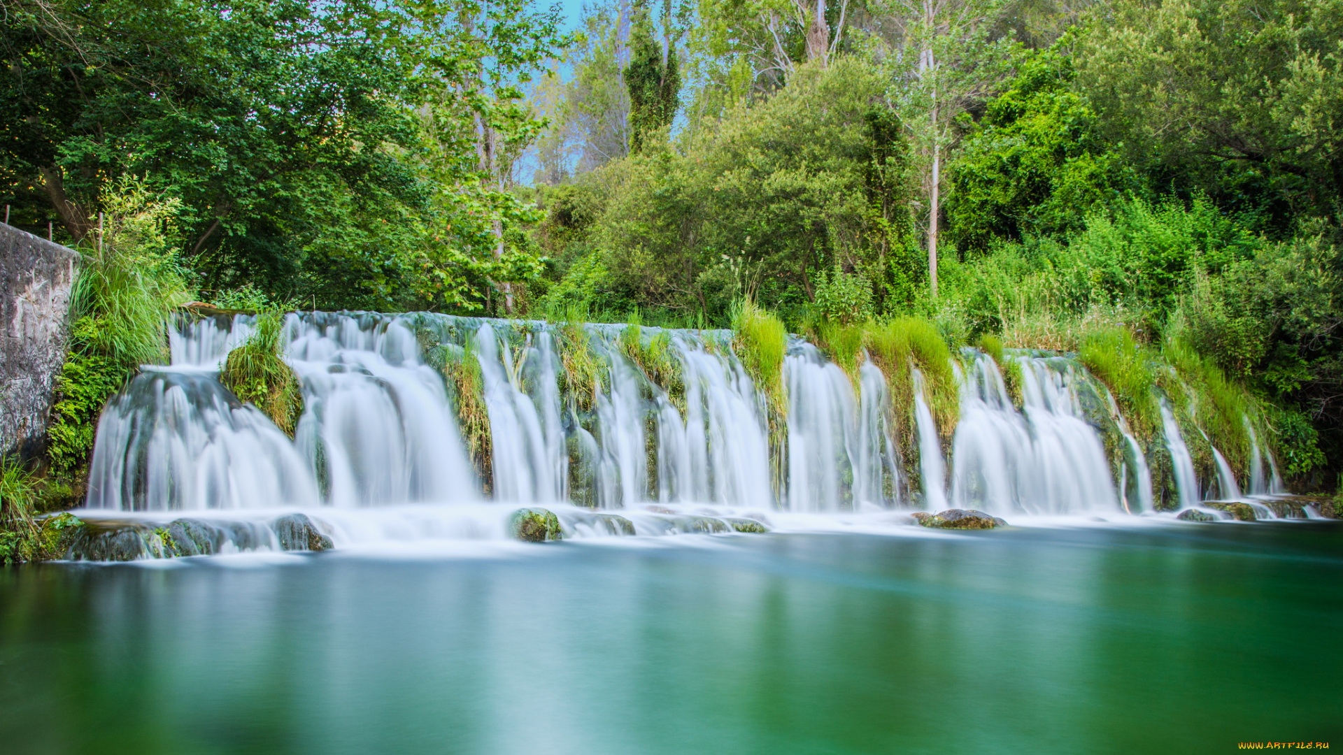 природа, водопады, водопад, поток, вода, листья, осень, waterfall, stream, water, leaves, autumn