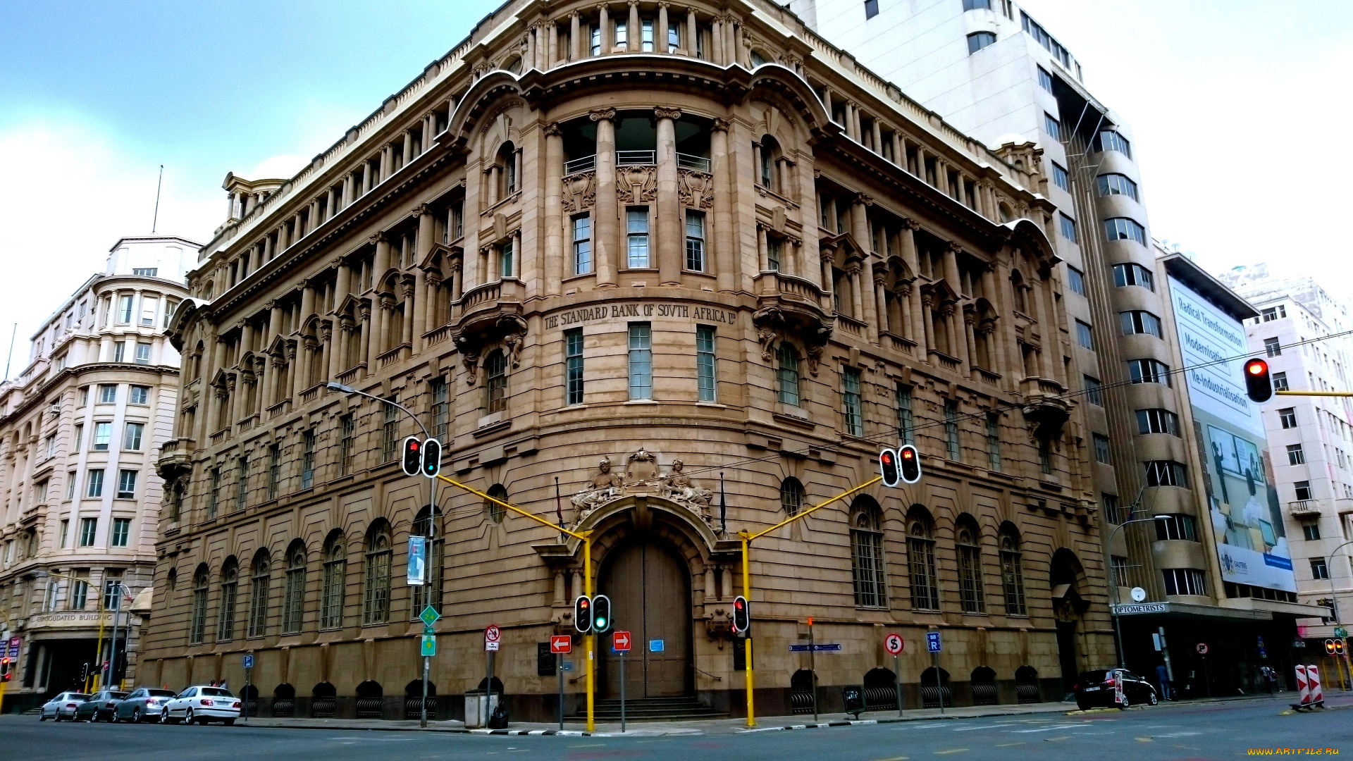 bank, building, in, johannesburg, города, -, здания, , дома, здание, банк, улицы