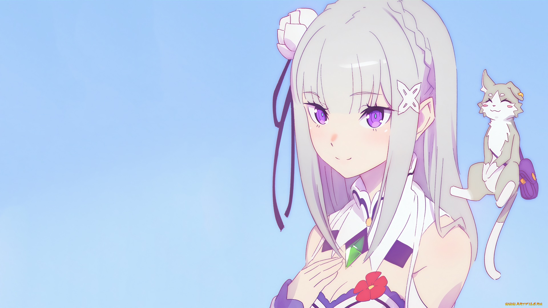 аниме, re, , zero, kara, hajimeru, isekai, seikatsu, девушка, фон, взгляд