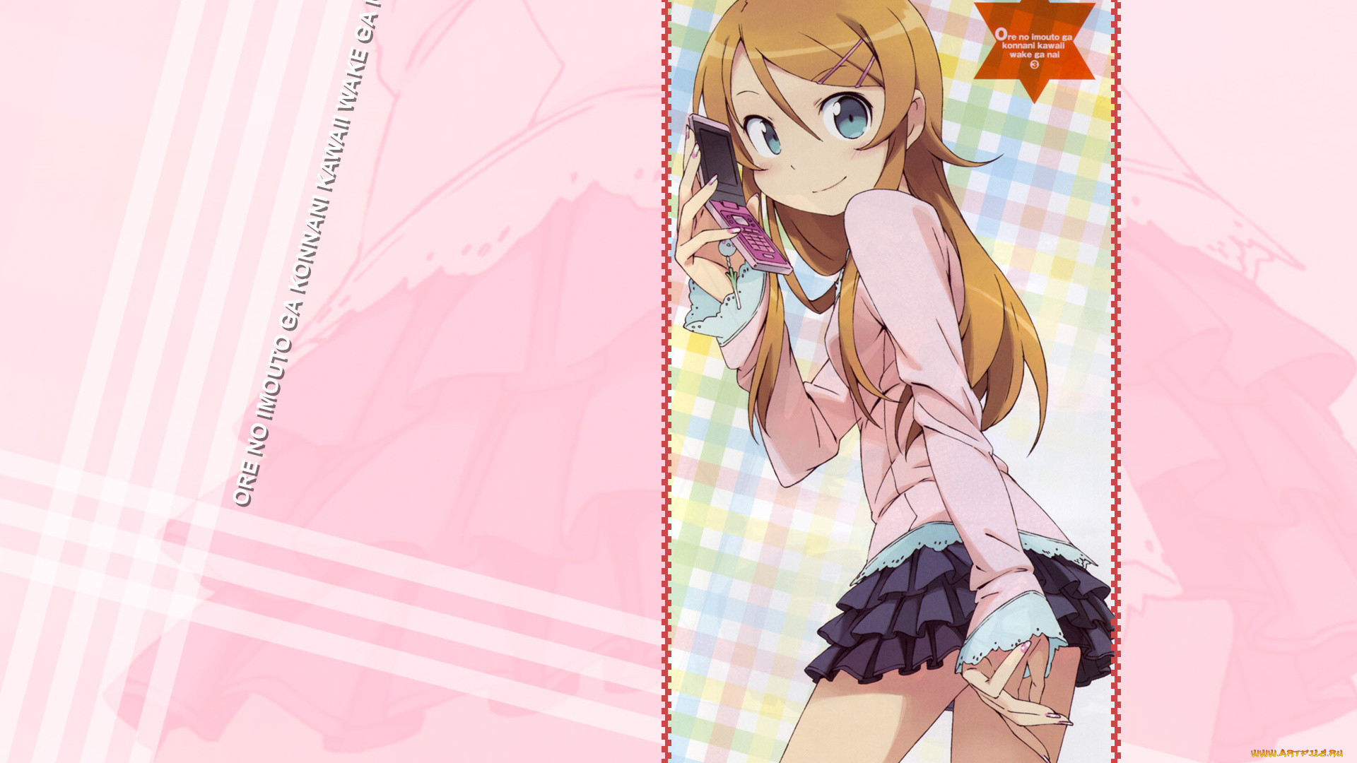 oreimo, аниме, фон, взгляд, девушка