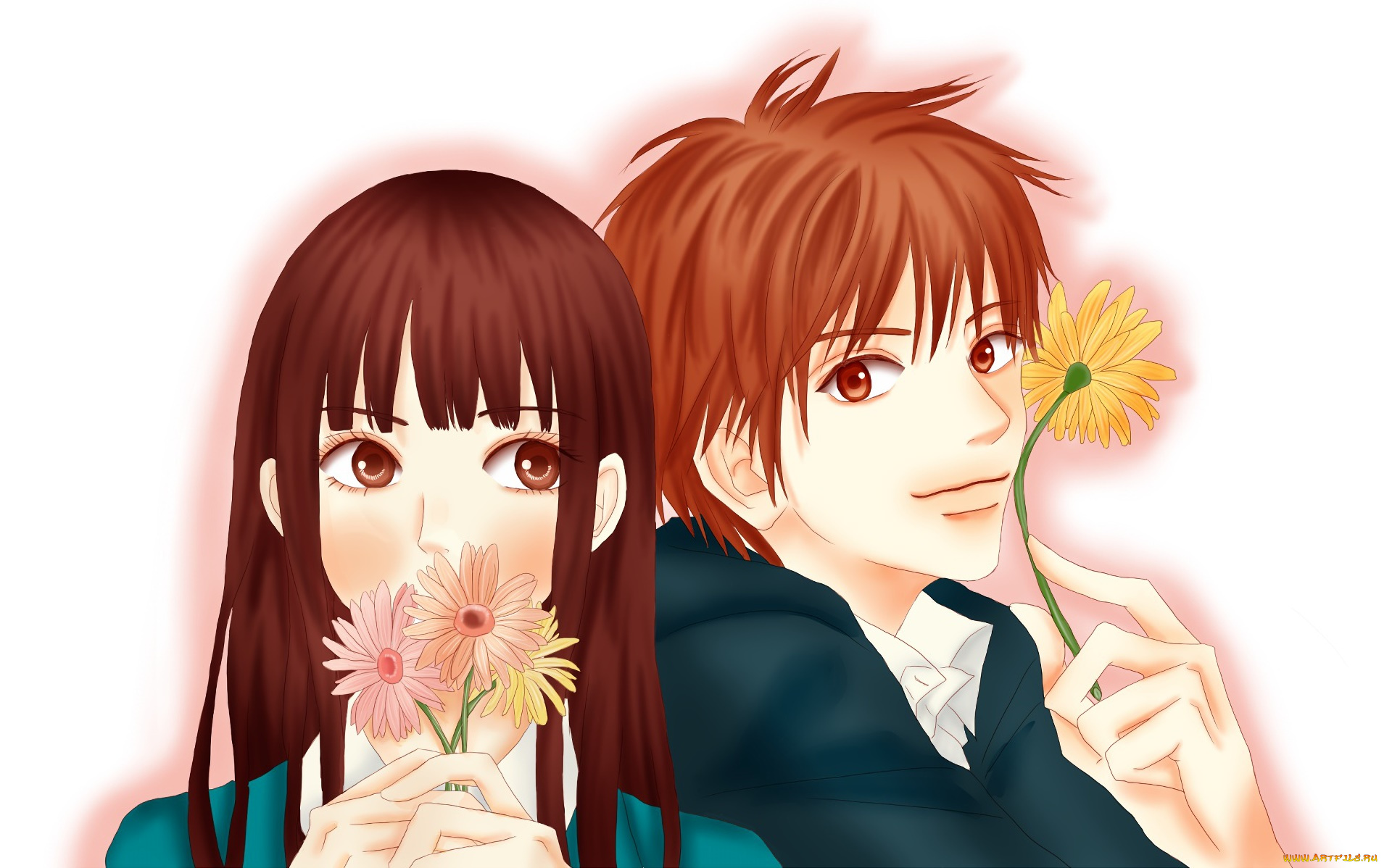 Не дотянуться до тебя. Kimi ni Todoke аниме. Достучаться до тебя. Kimi ni Todoke поцелуй. Куронума Савако и Казехая.