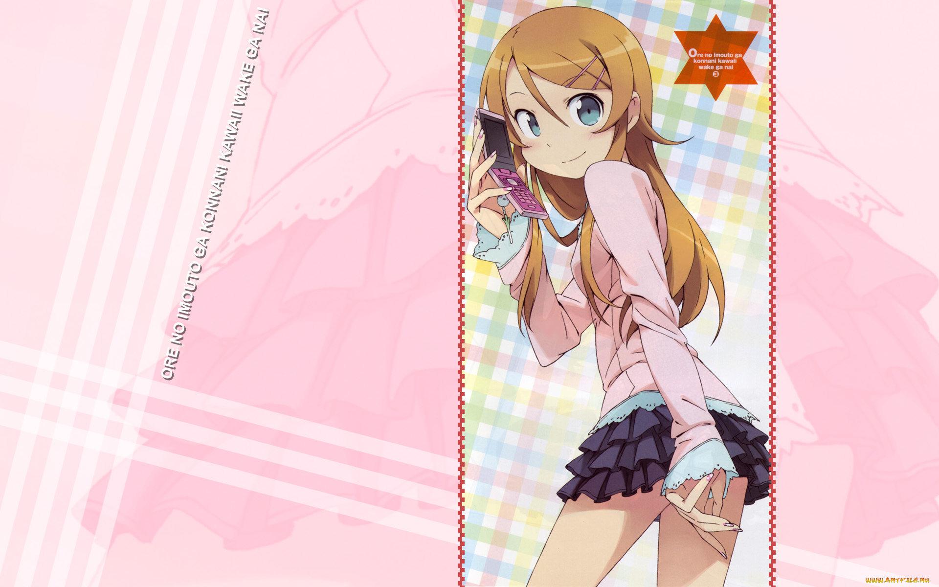 oreimo, аниме, фон, взгляд, девушка