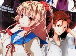обоя аниме, strike the blood, девушка, парень