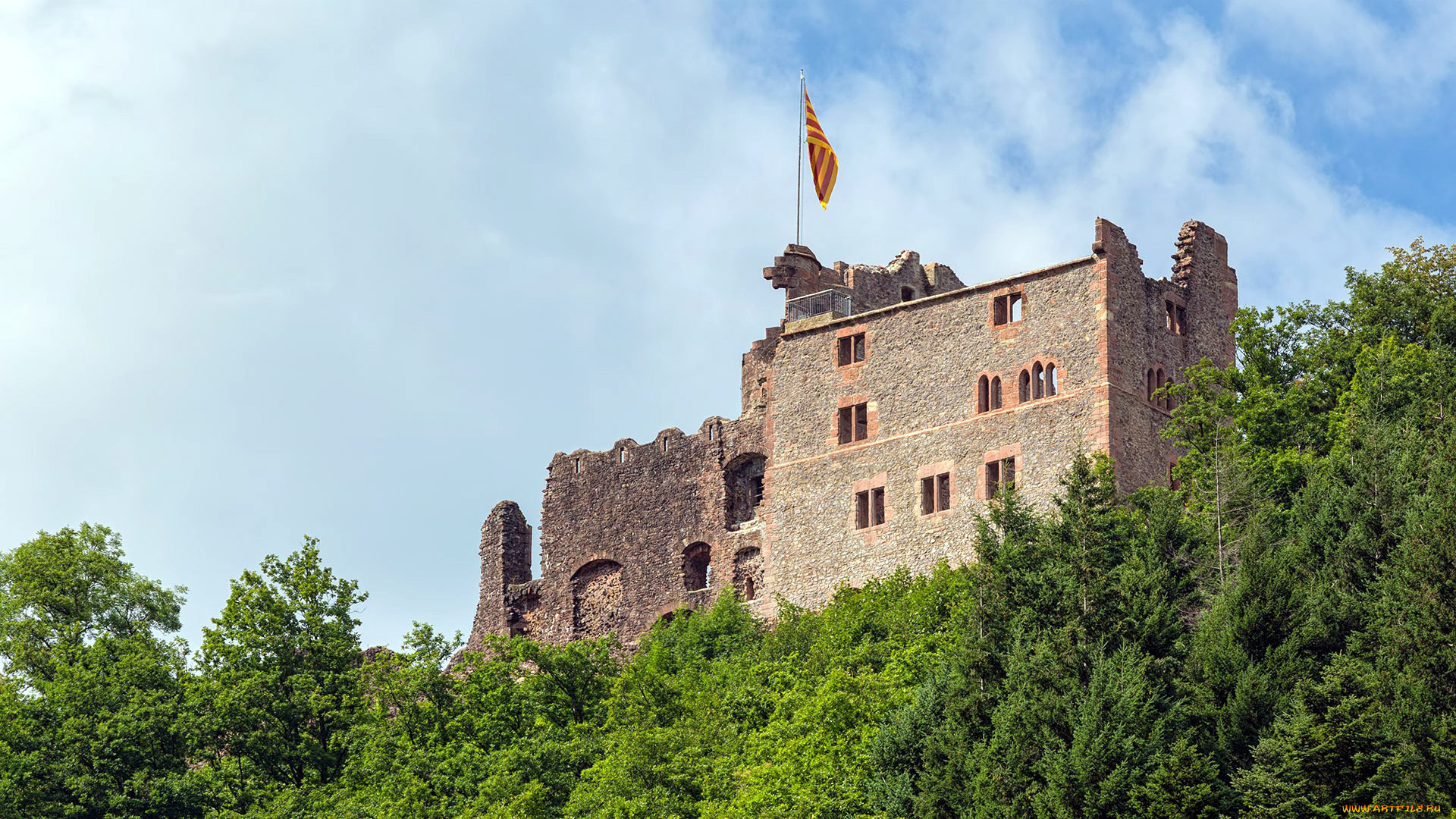 hohengeroldseck, castle, germany, города, замки, германии, hohengeroldseck, castle, germany