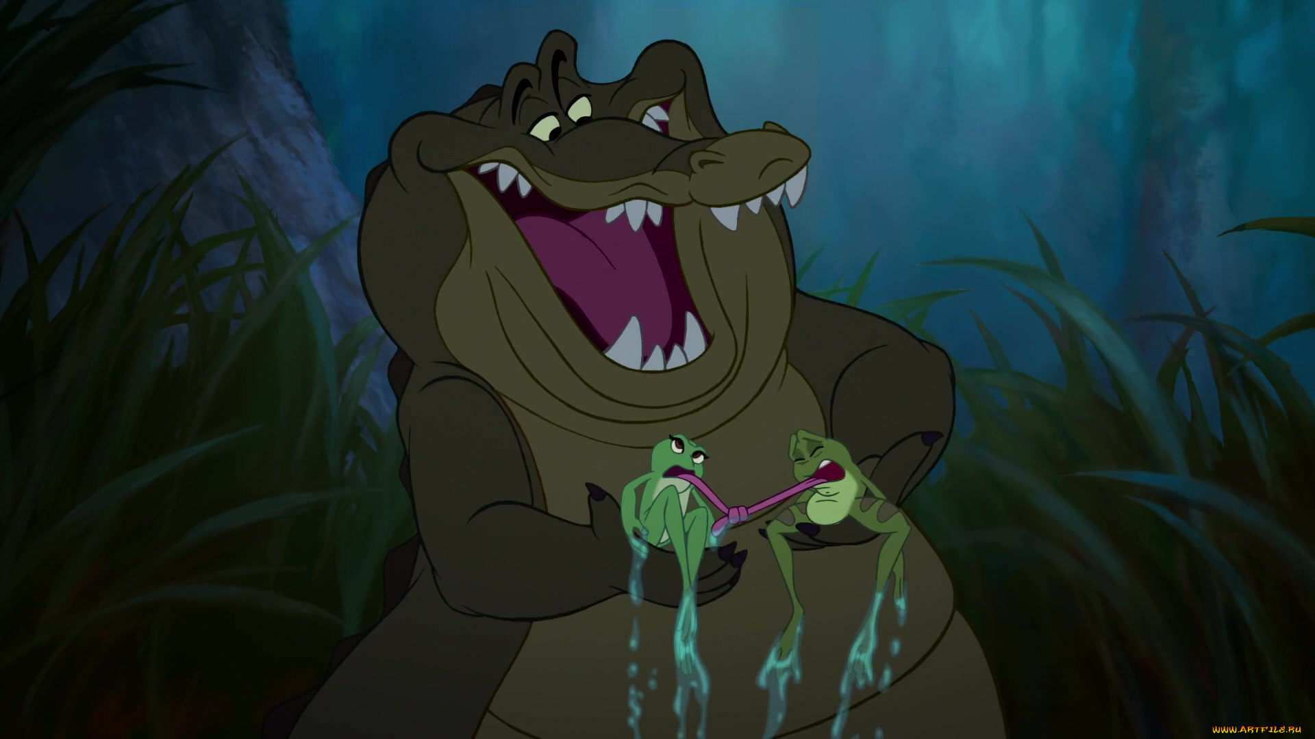 мультфильмы, the, princess, and, the, frog, крокодил, лягушка, растение