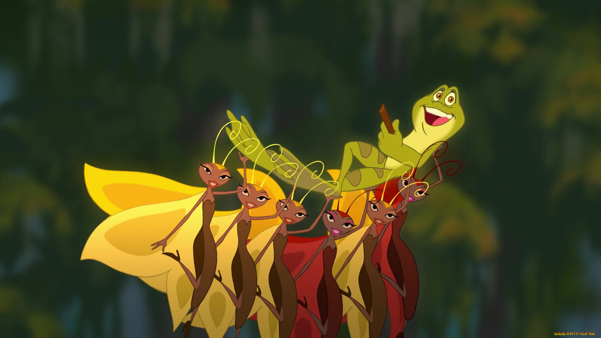мультфильмы, the, princess, and, the, frog, лягушка, бабочки