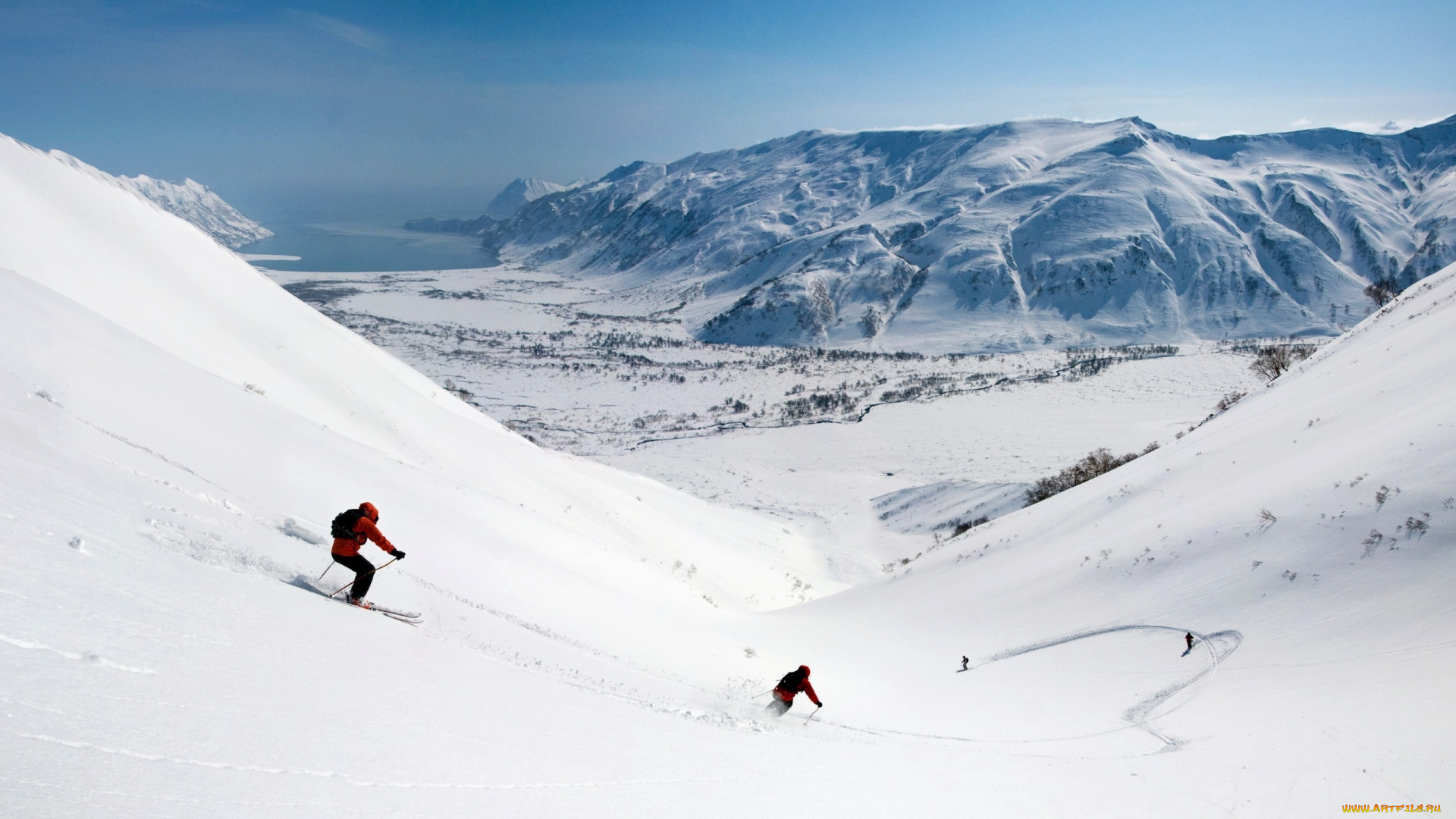 спорт, лыжный, снежные, холмы, спуск, склоны, снег, горы, долина, скорость, лыжи, лыжники