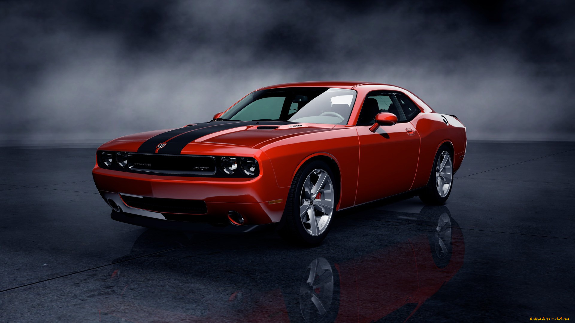 dodge, challenger, автомобили, 3д, спортивный, классика