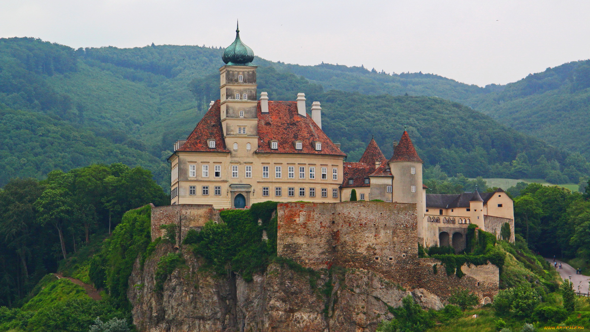 австрия, замок, schoenbuehel, города, дворцы, замки, крепости, ландшафт