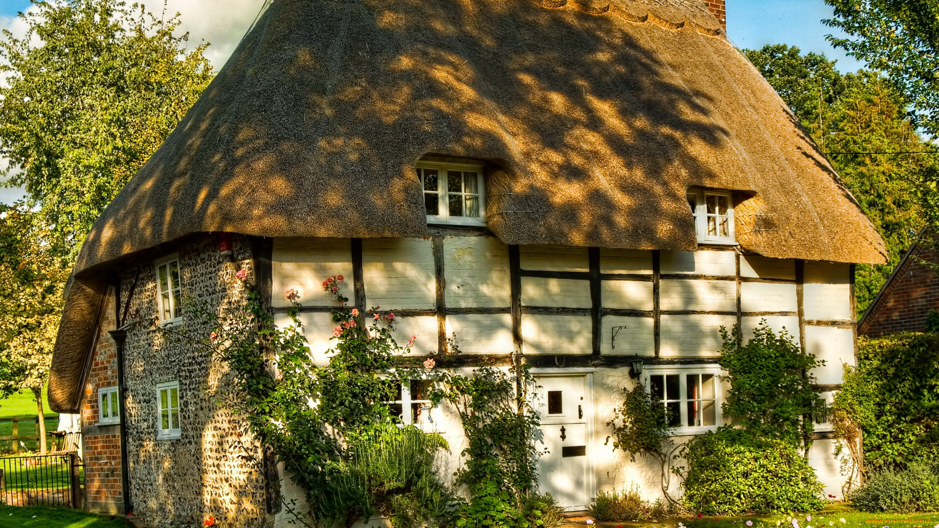 cottage, in, monxton, hampshire, города, здания, дома, дом, ландшафт