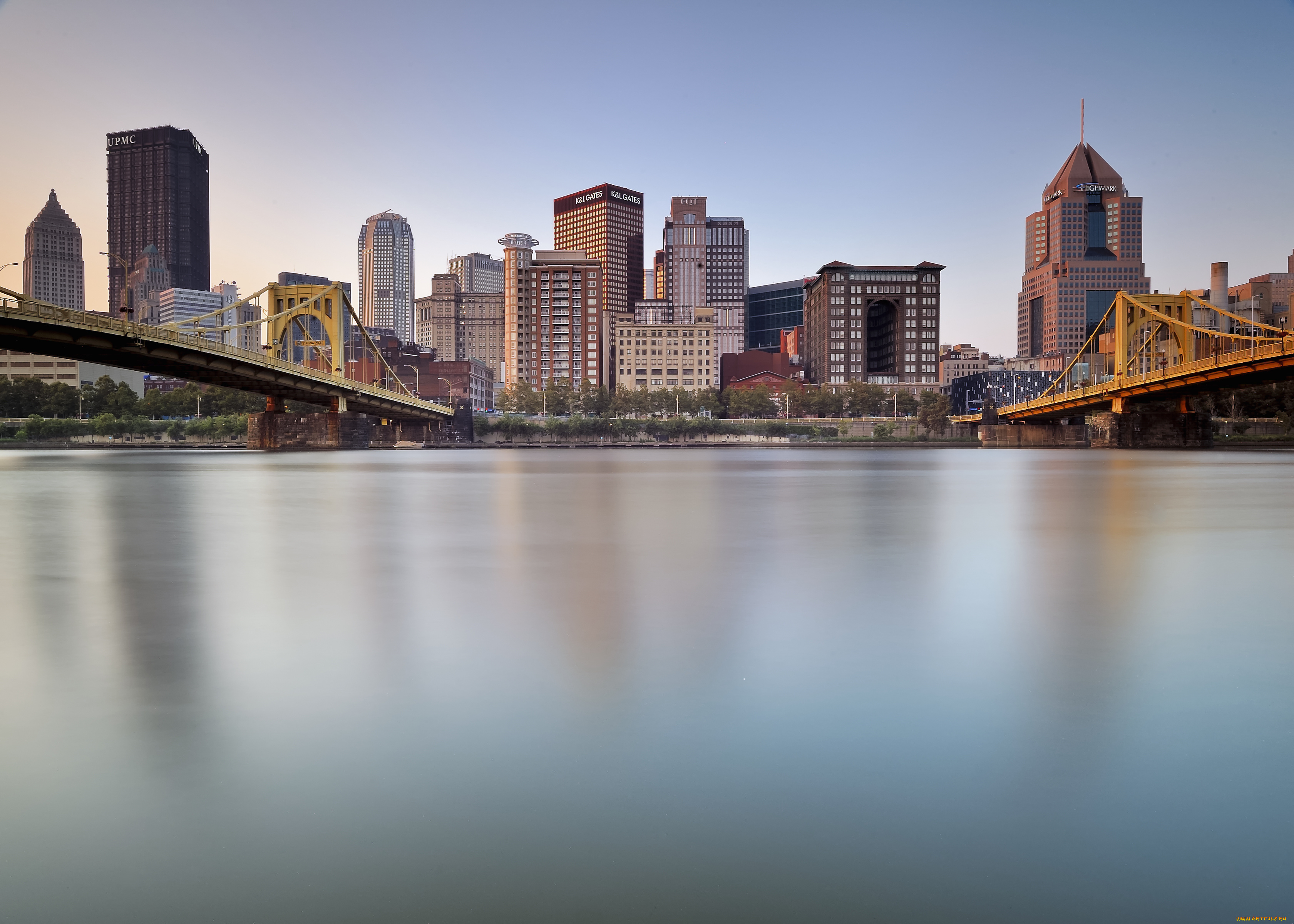 pittsburgh, города, мосты, allegheny, river, питтсбург, река, аллегейни, здания