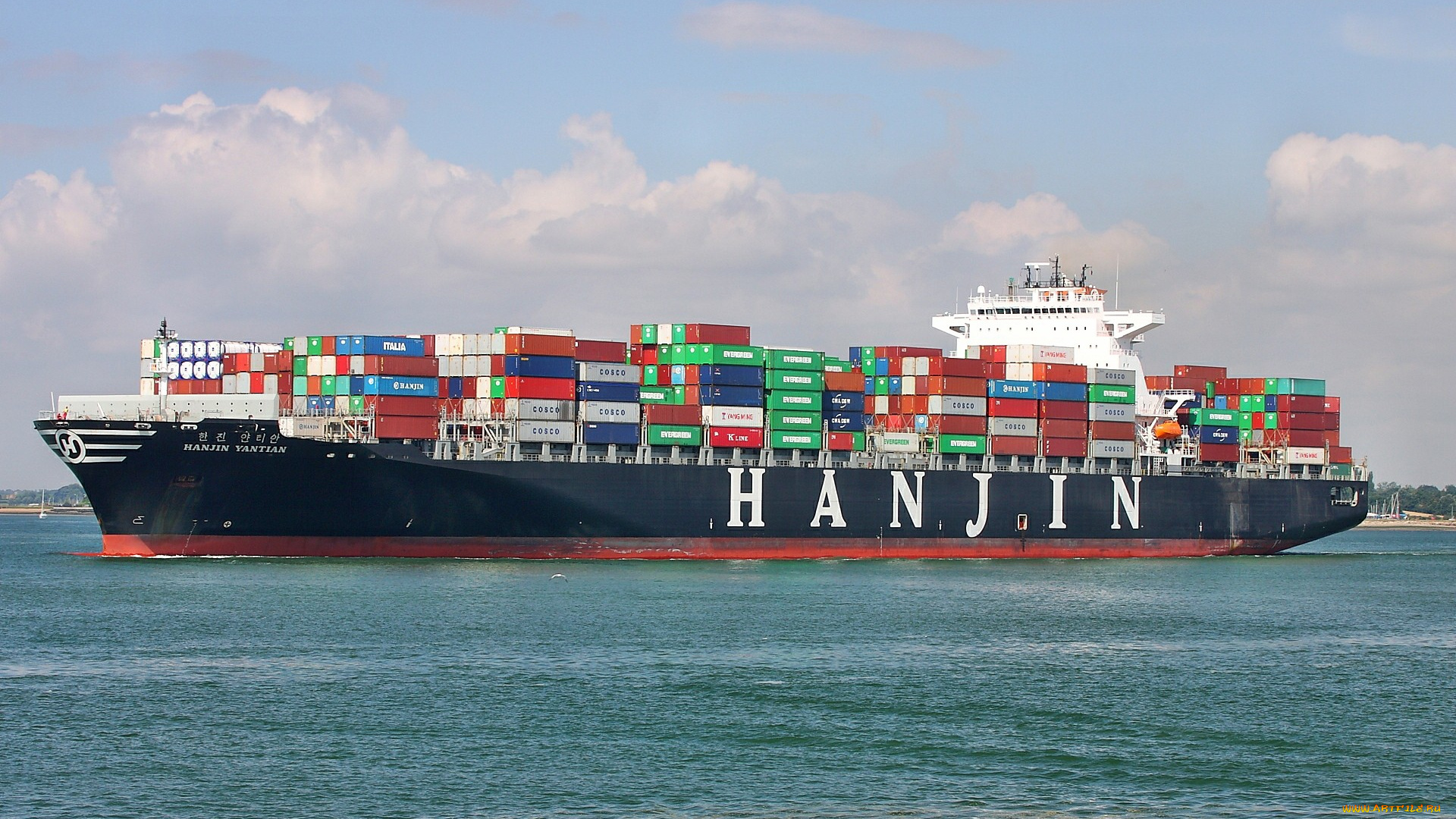 hanjin, yantian, корабли, грузовые, суда, контейнеровоз
