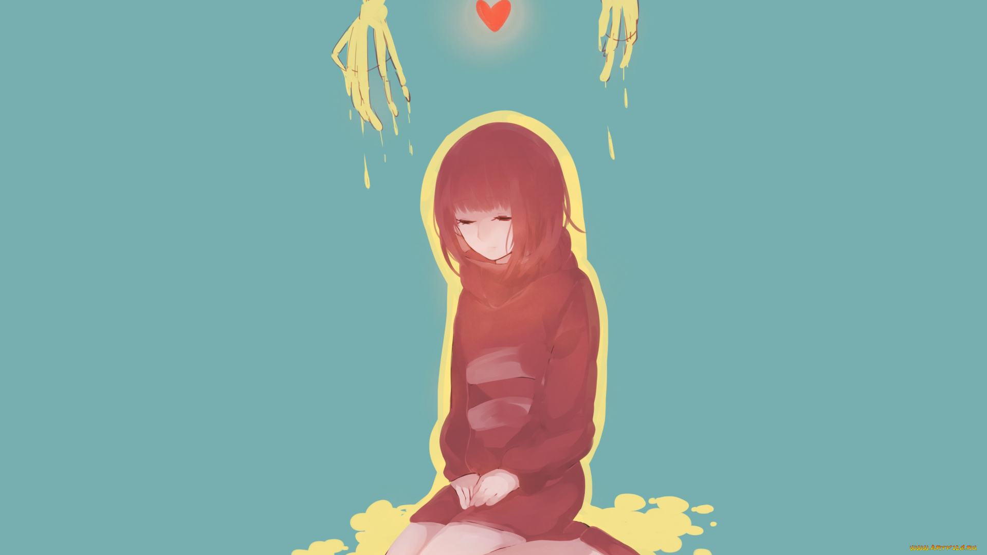 аниме, undertale, frisk