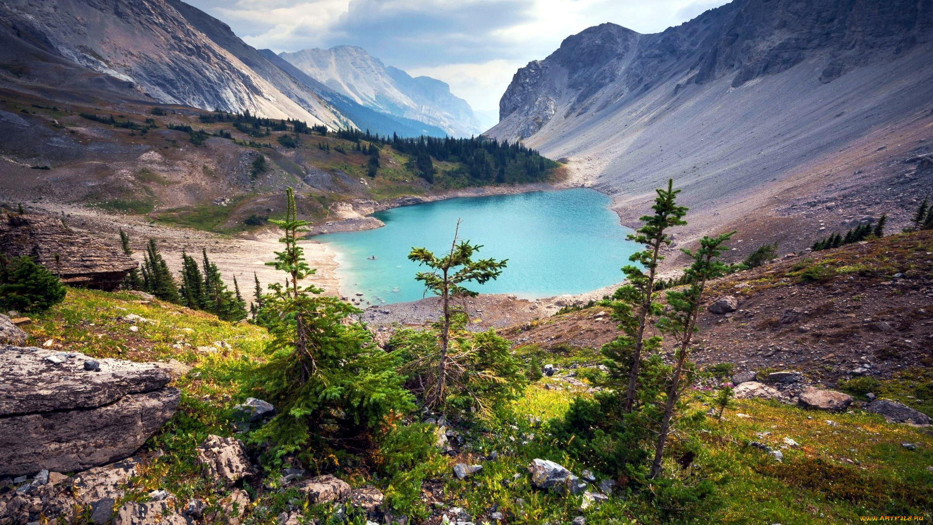 galatea, lake, alberta, природа, реки, озера, galatea, lake