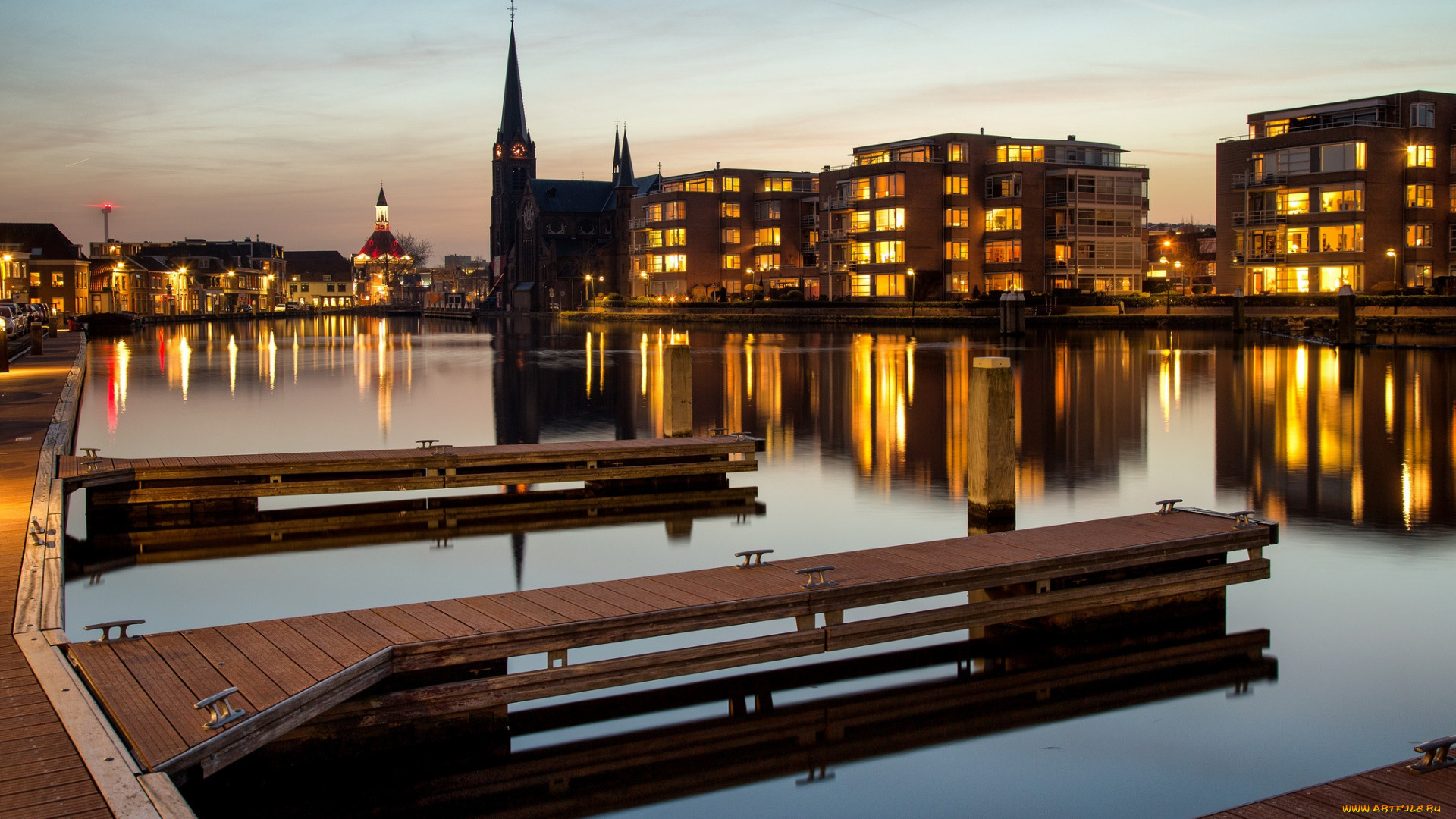 leidschendam, south, holland, netherlands, города, -, огни, ночного, города, south, holland