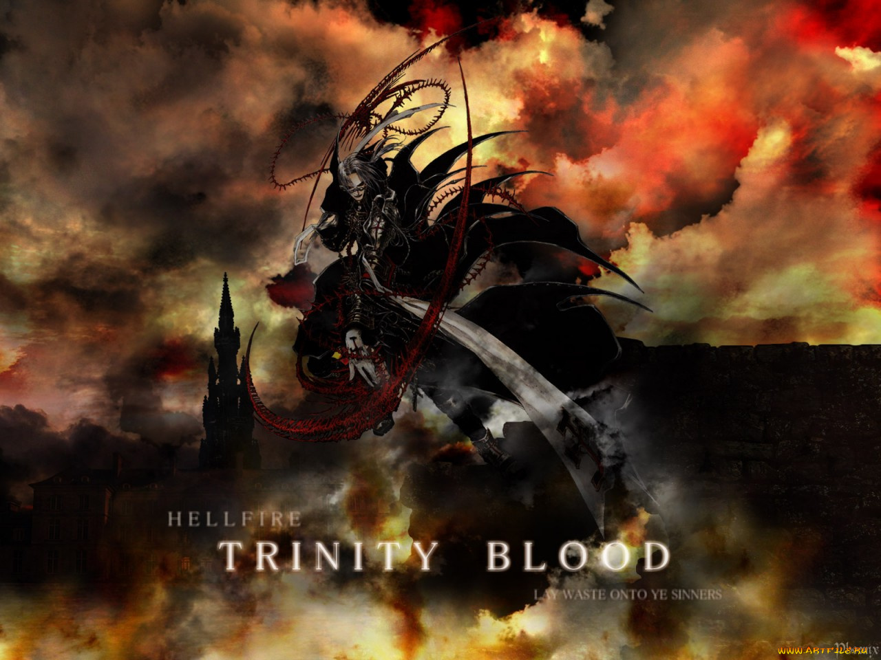 аниме, trinity, blood