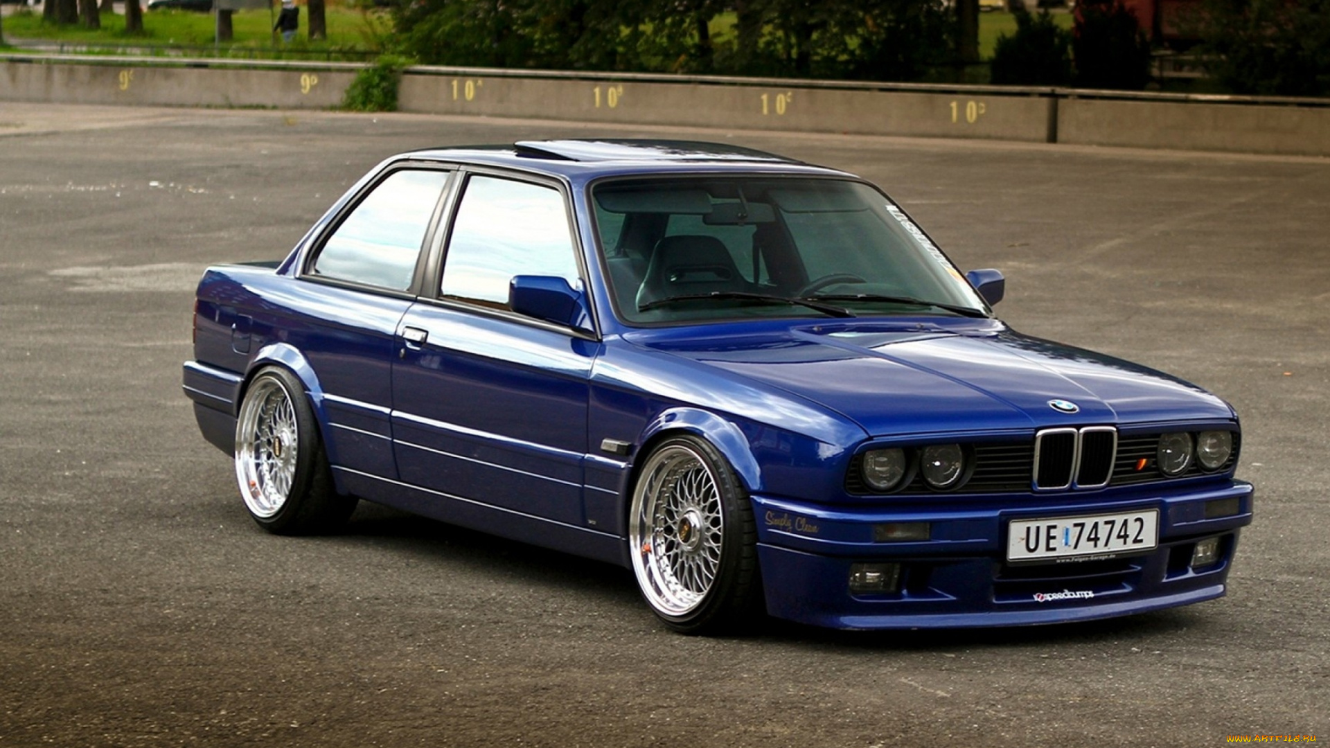 bmw, e30, автомобили, tuning, coupe, blue