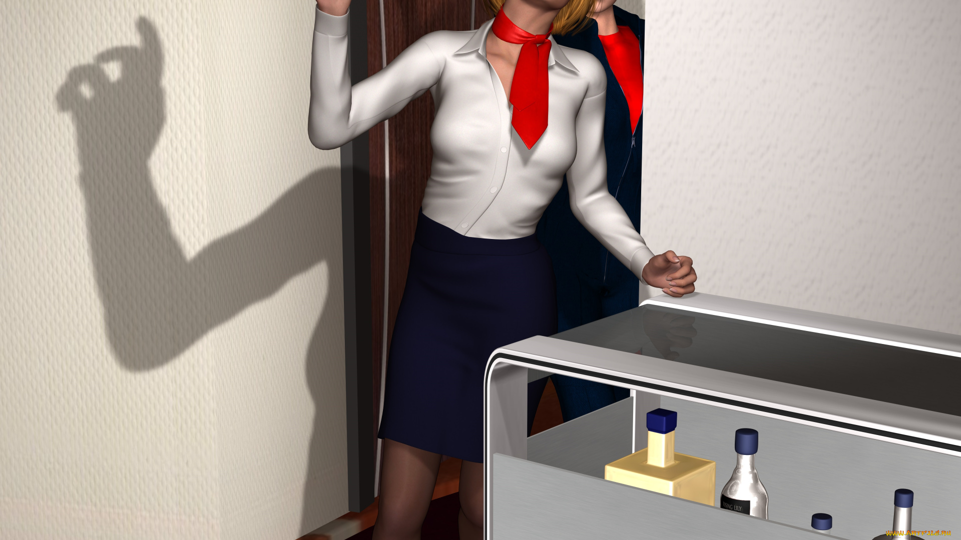 stewardesses, 3д, графика, фантазия, , fantasy, взгляд, девушки