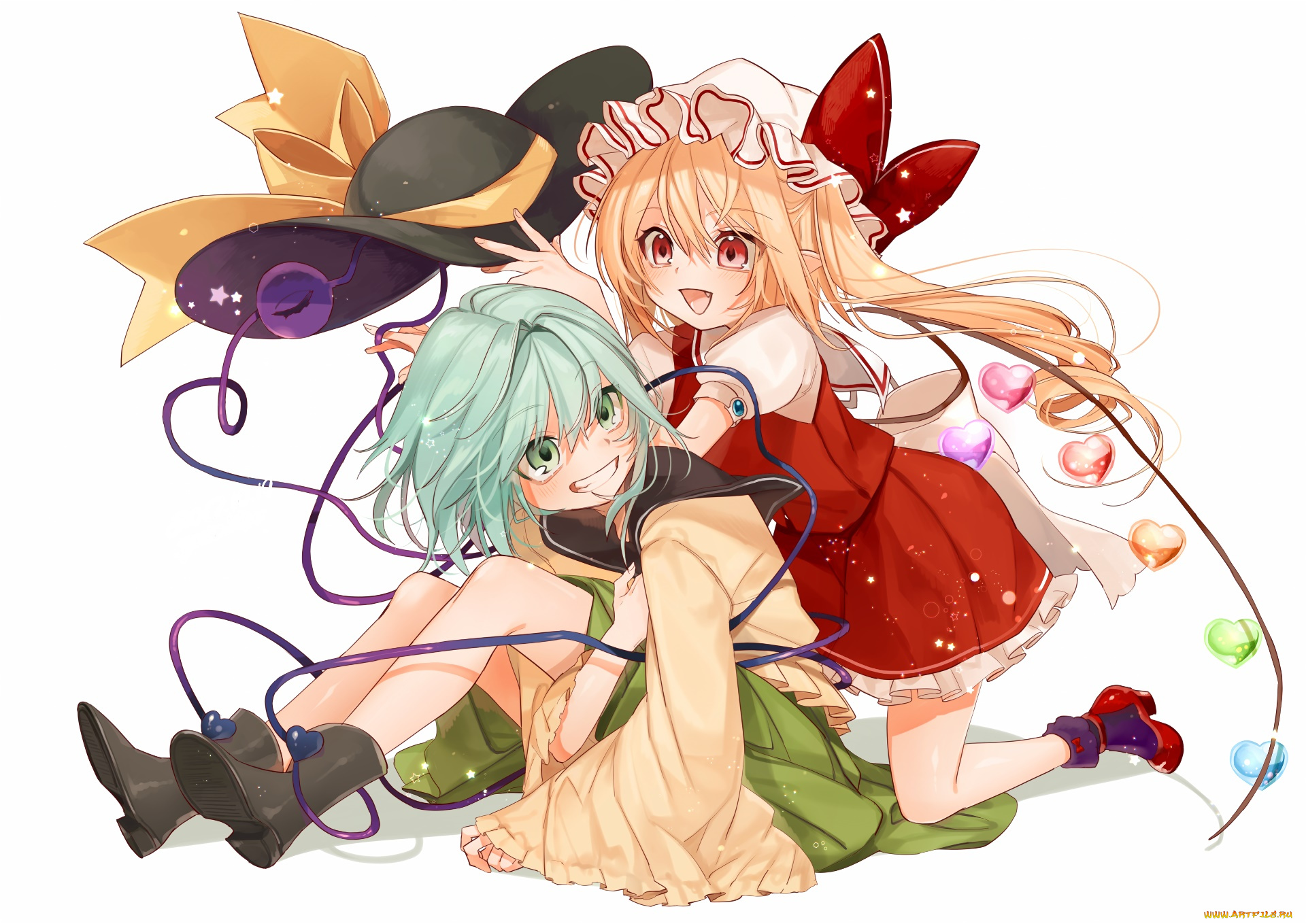 аниме, touhou, девушки, фон, взгляд