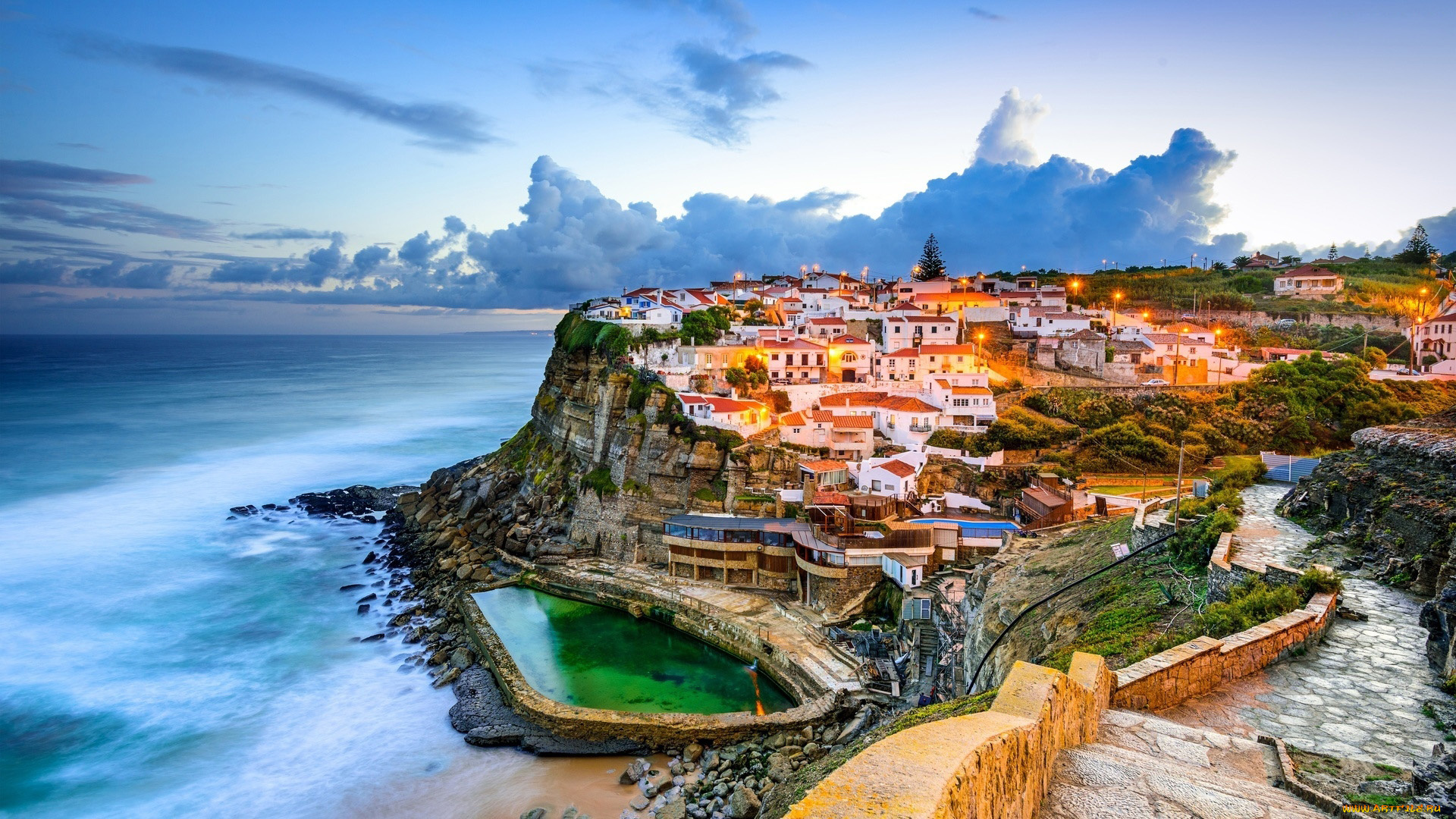 azenhas, do, mar, portugal, города, -, панорамы, azenhas, do, mar