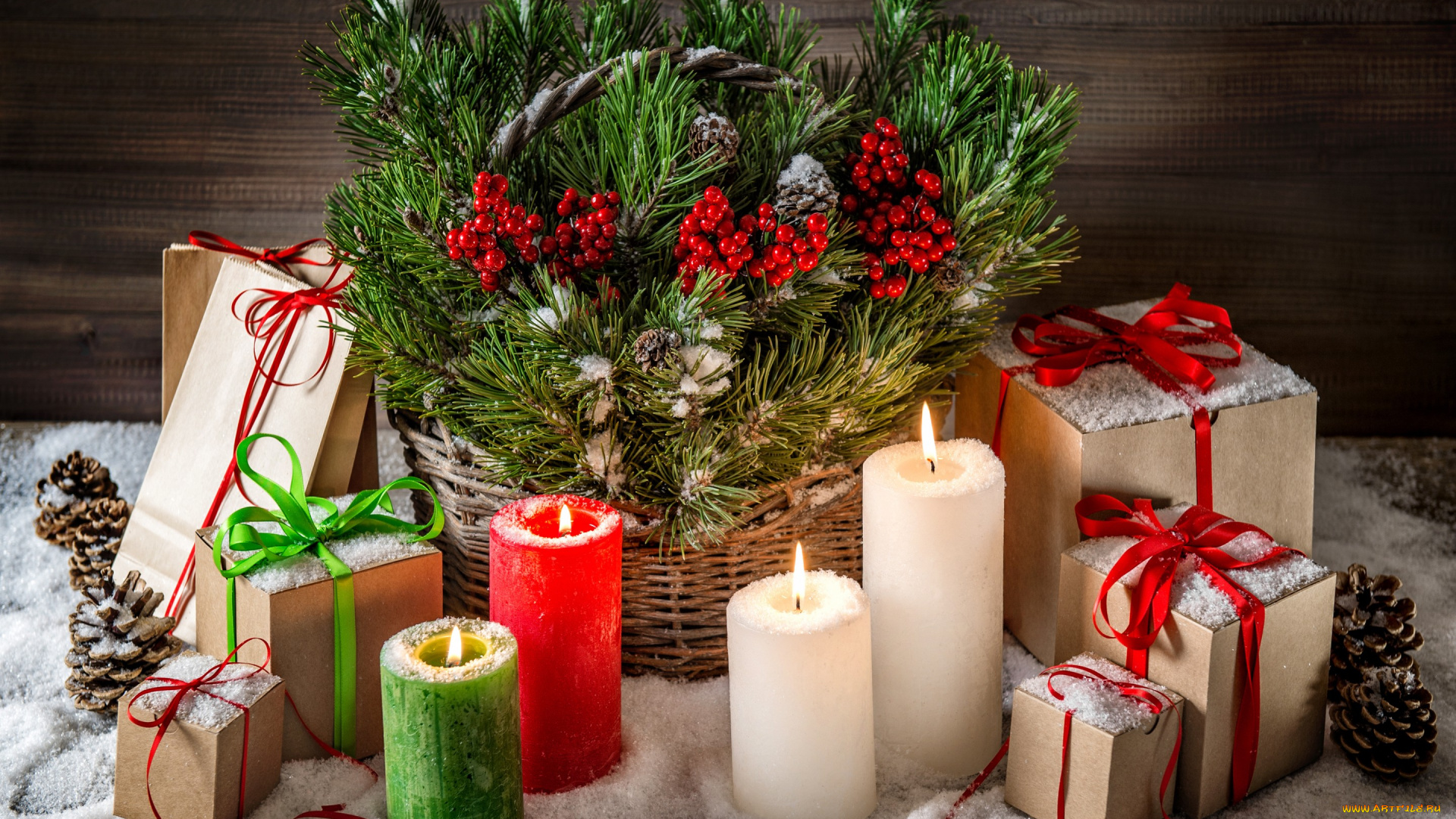 праздничные, подарки, и, коробочки, decoration, xmas, merry, christmas, украшения, подарки, снег, елка, свечи, новый, год, рождество, gifts