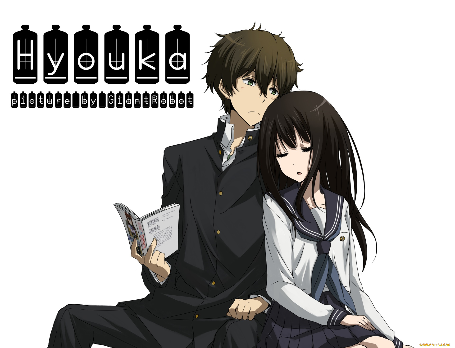 аниме, hyouka, персонажи, школьники