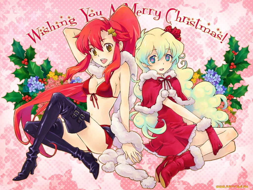 tengen, toppa, gurren, lagann, аниме, merry, chrismas, winter