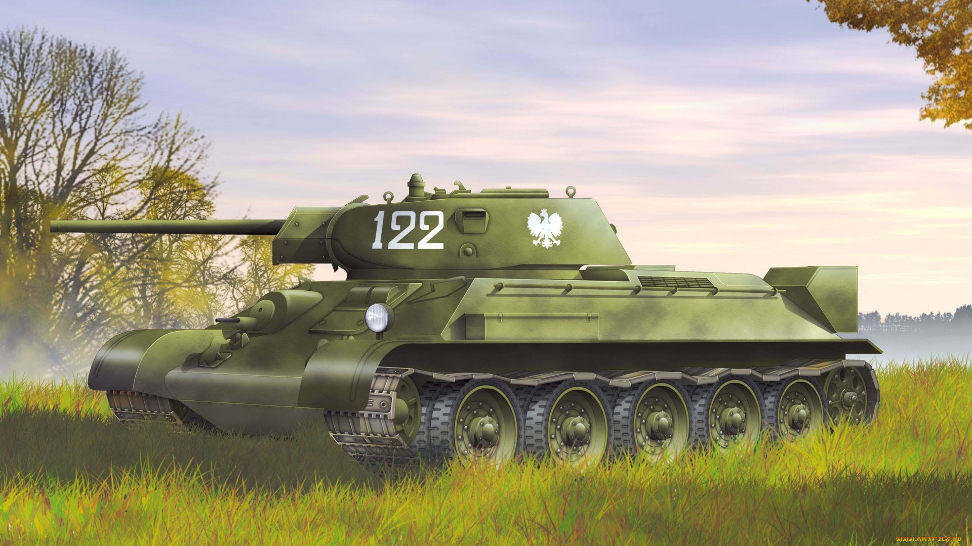 рисованные, армия, советский, т-34-76, танк, тридцатьчетверка, образца, 1942г, средний