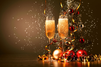 Картинка праздничные угощения шампанское шарики