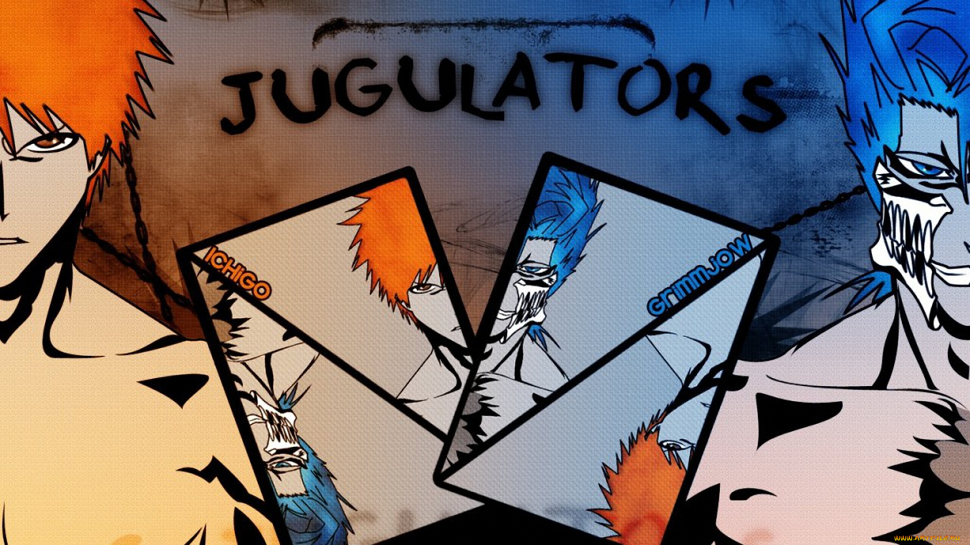 аниме, bleach, grimmjow, ichigo