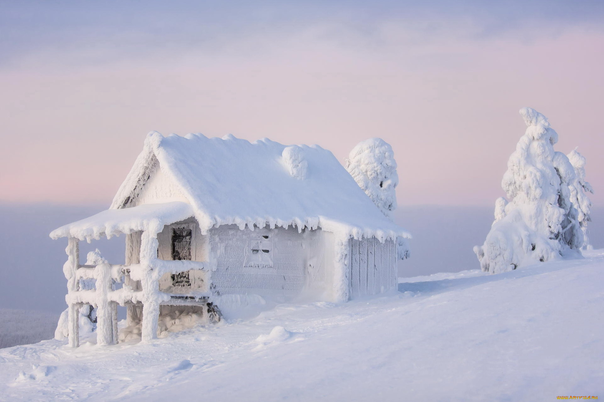 природа, зима, дом, снег