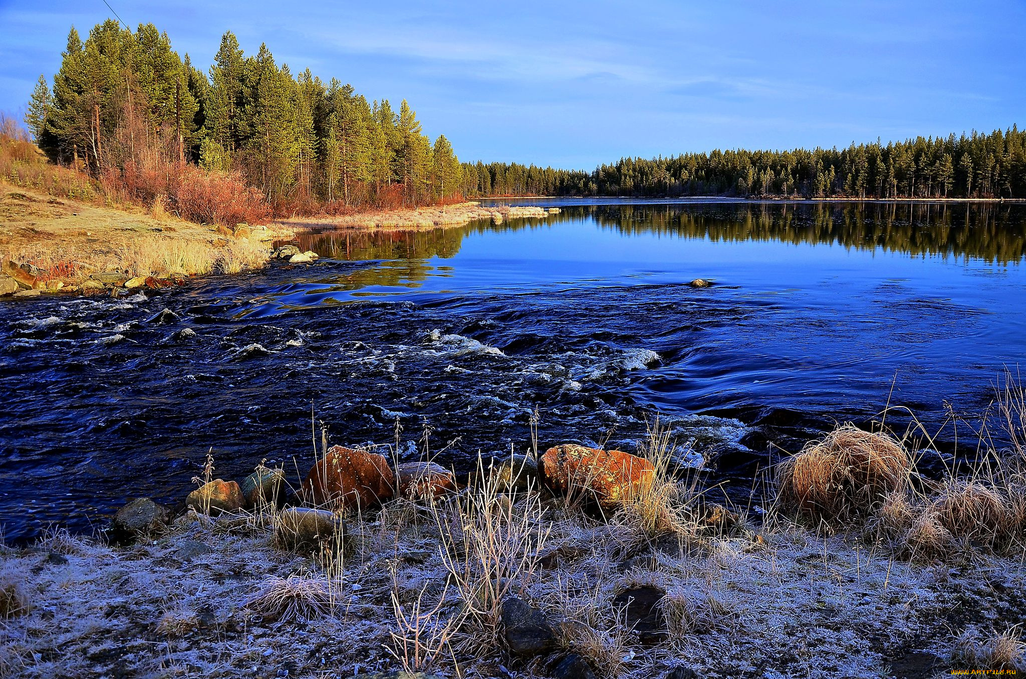 природа, реки, озера, вода, поток