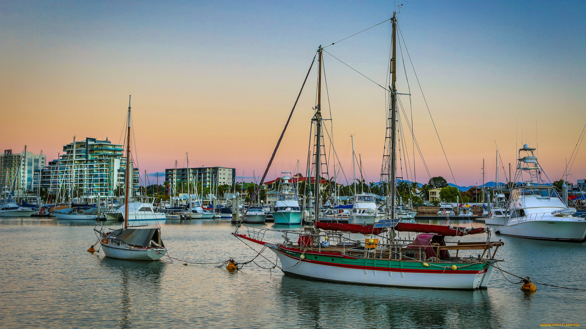 north, queensland, корабли, разные, вместе, залив, шхуна, парусная, порт