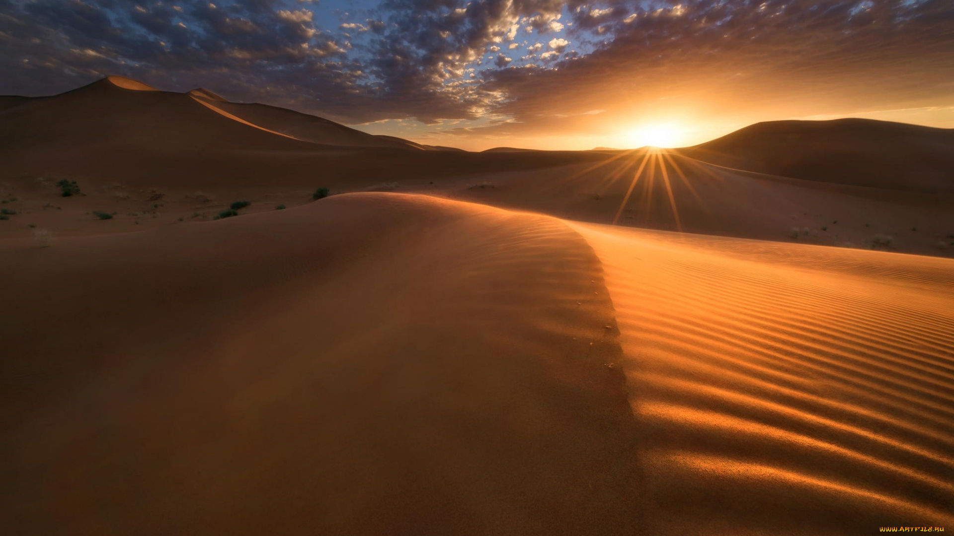 природа, пустыни, закат, песок
