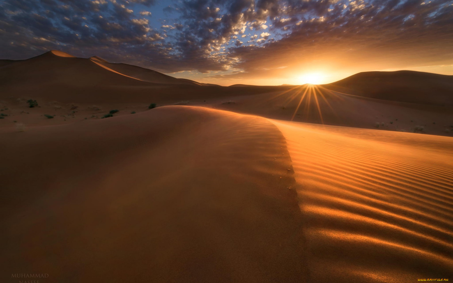 природа, пустыни, закат, песок