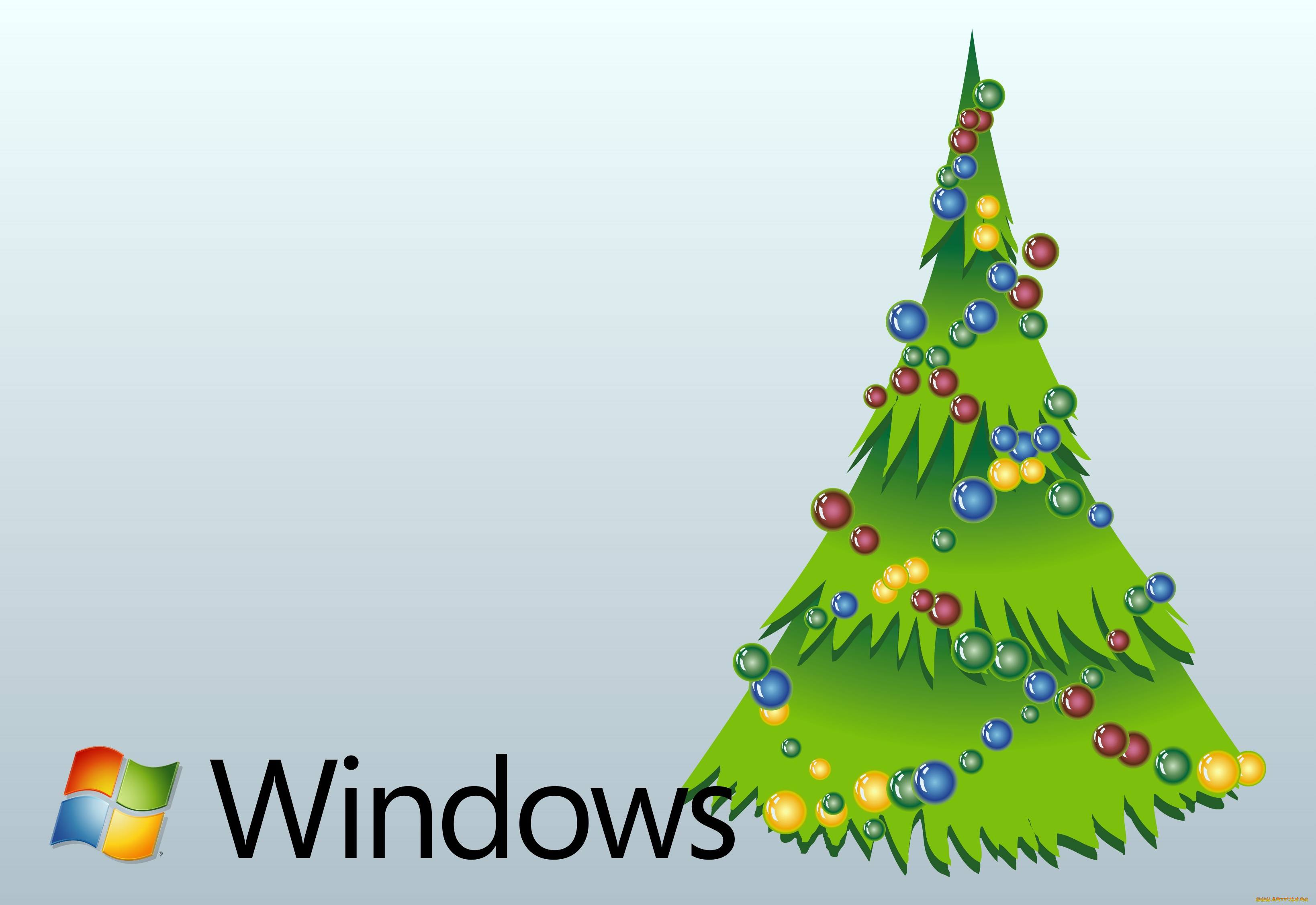 компьютеры, windows, xp, праздник, украшения, елка, фон, новый, год