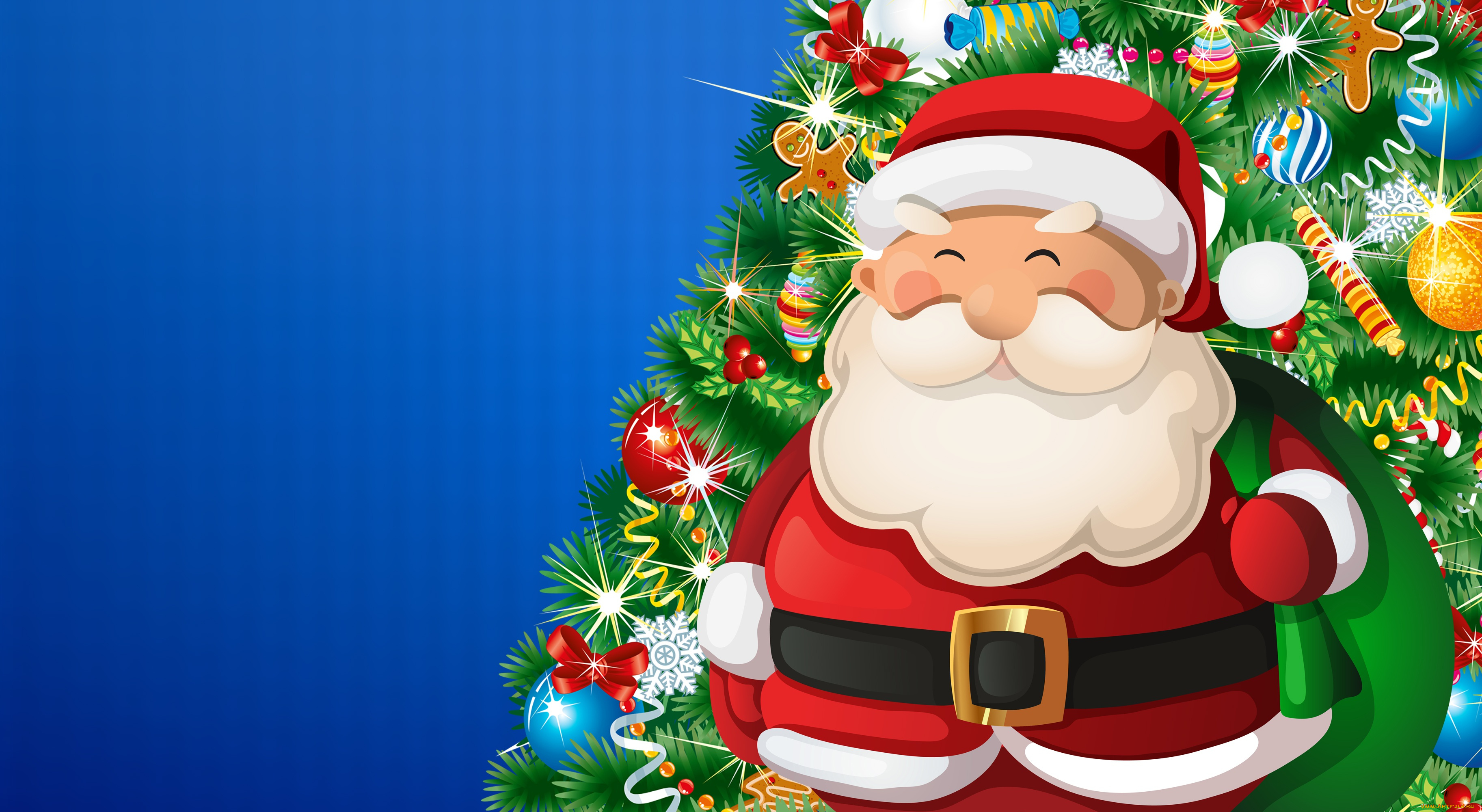 праздничные, векторная, графика, , новый, год, санта, -, клаус, елка, Ёлка, новый, год, рождество, игрушки, праздник, санта-клаус, дед, костюм, дедушка