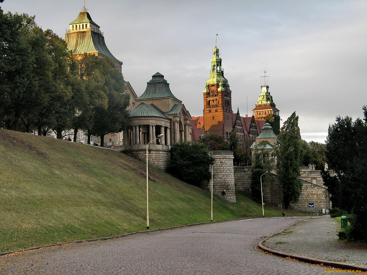 szczecin, poland, города, исторические, архитектурные, памятники