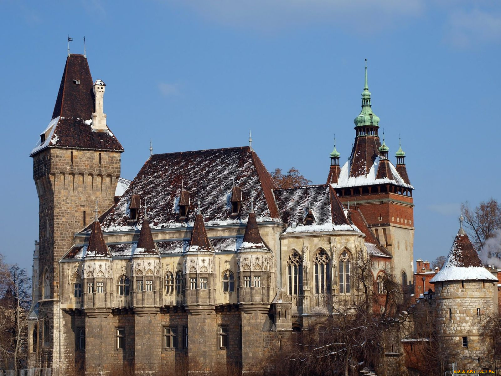 vajdahunyad, castle, budapest, hungary, города, будапешт, венгрия