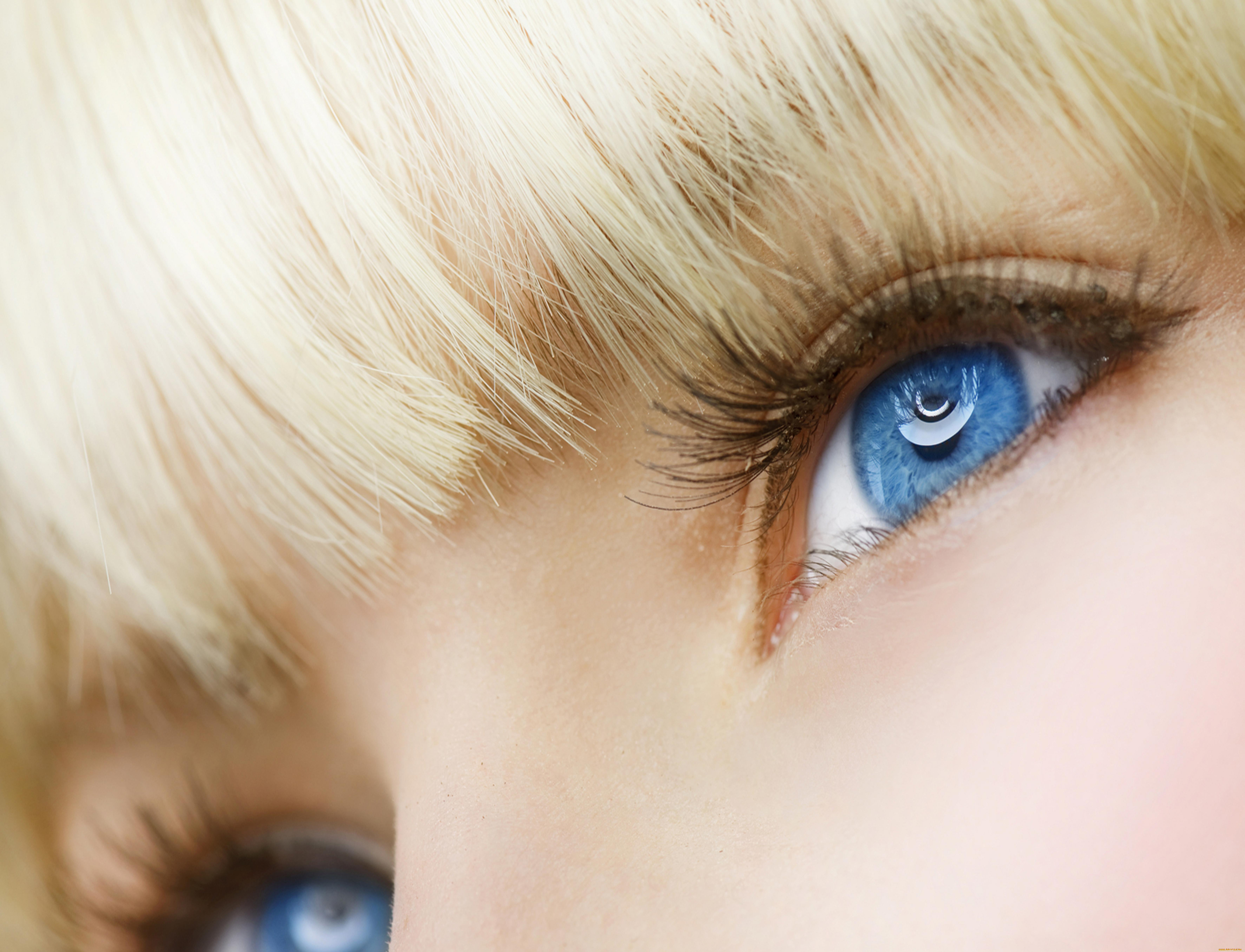 разное, глаза, блондинка, голубые