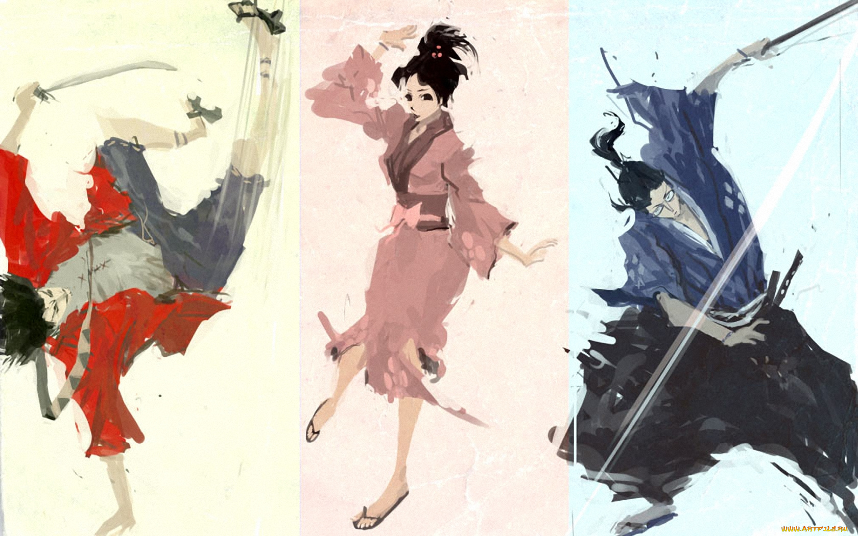 аниме, samurai, champloo, fuu, mugen, jin