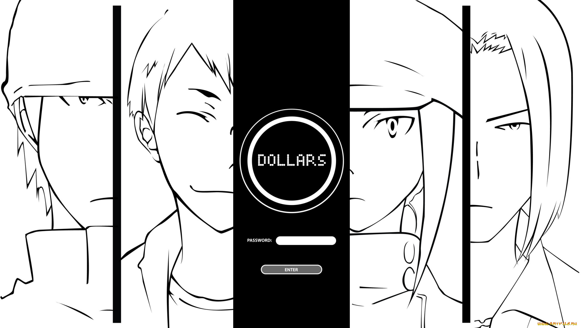 аниме, dyurarara, персонажи, dollars, durarara, сериал, password