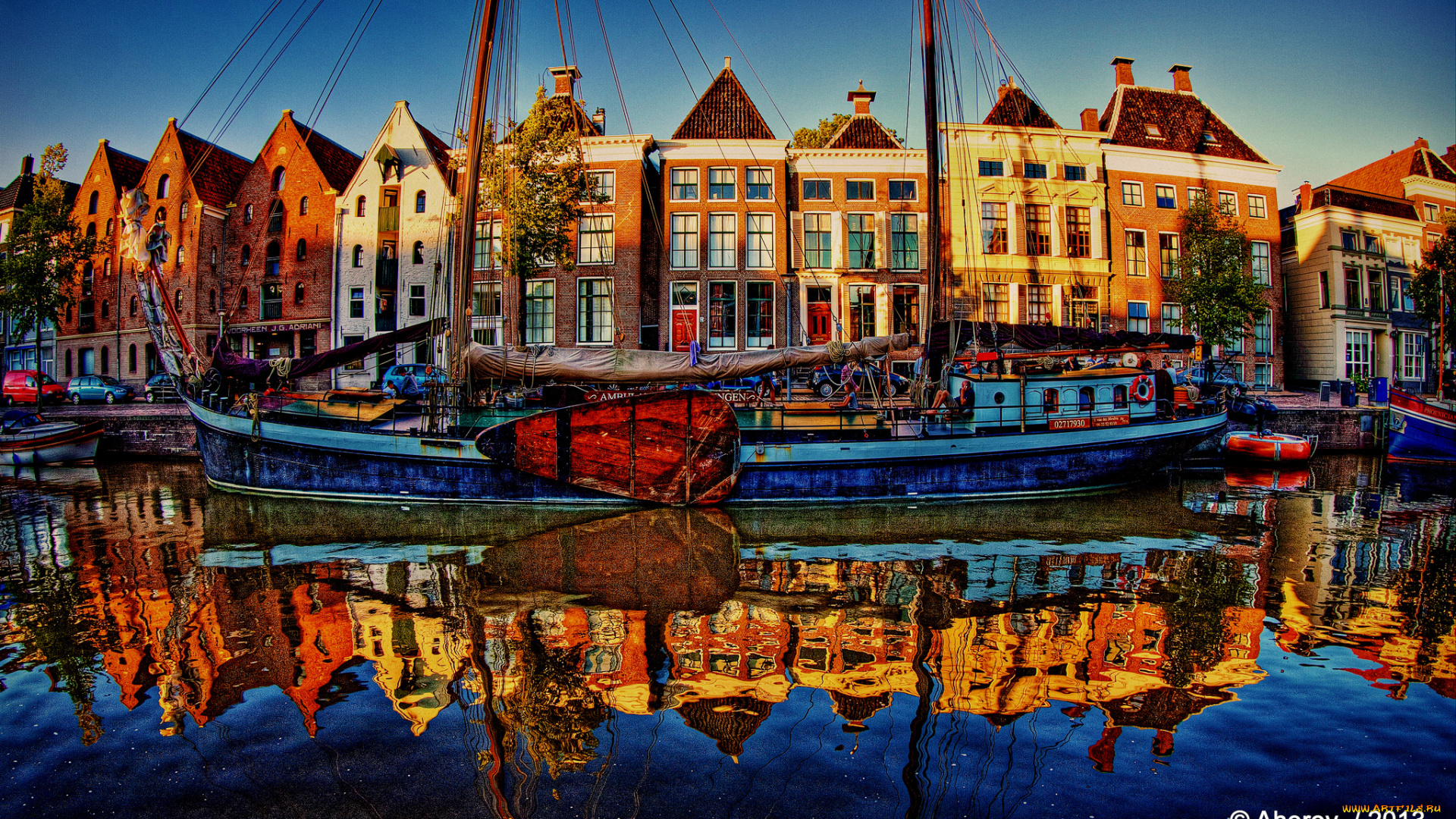 groningen, , netherlands, корабли, парусники, река, нидерланды, набережная, гронинген, netherlands, hdr, парусник