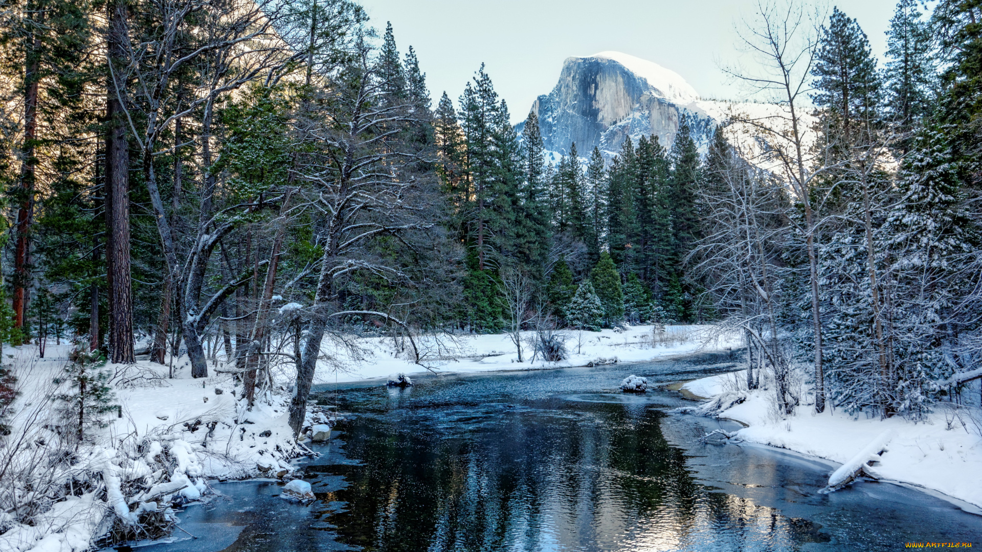 yosemite, national, park, california, природа, зима, снег, горы, лес, озеро, парк, california, park, yosemite