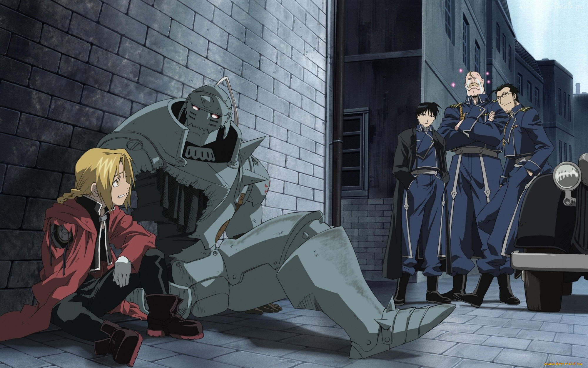 аниме, fullmetal, alchemist, mustang, al, edward, солдаты, алхимики