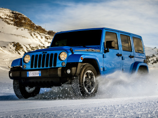 обоя автомобили, jeep, синий, 2014, jk, wrangle, unlimited, polar
