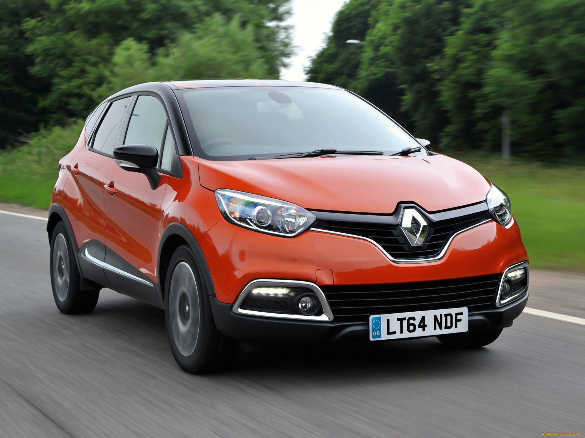 автомобили, renault, captur, красный, uk-spec, 2013г