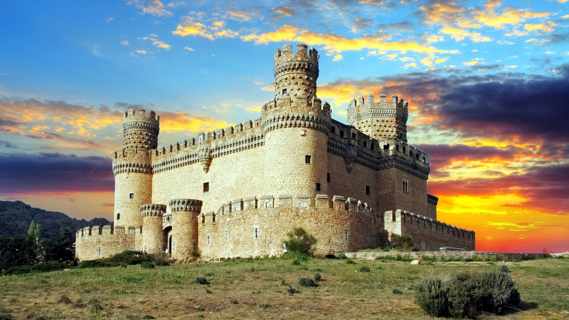 manzanares, el, real, castle, города, замки, испании, manzanares, el, real, castle