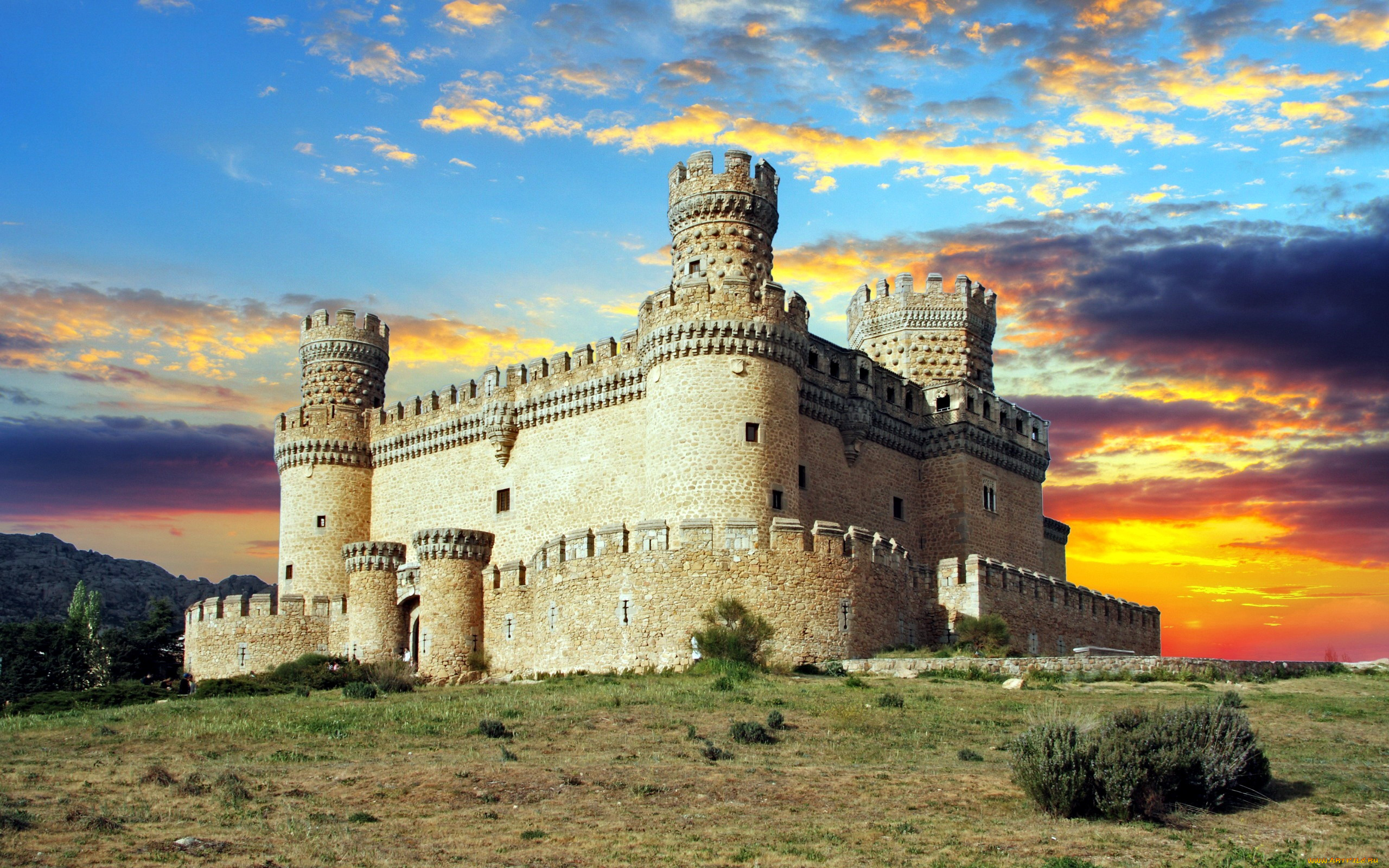 manzanares, el, real, castle, города, замки, испании, manzanares, el, real, castle