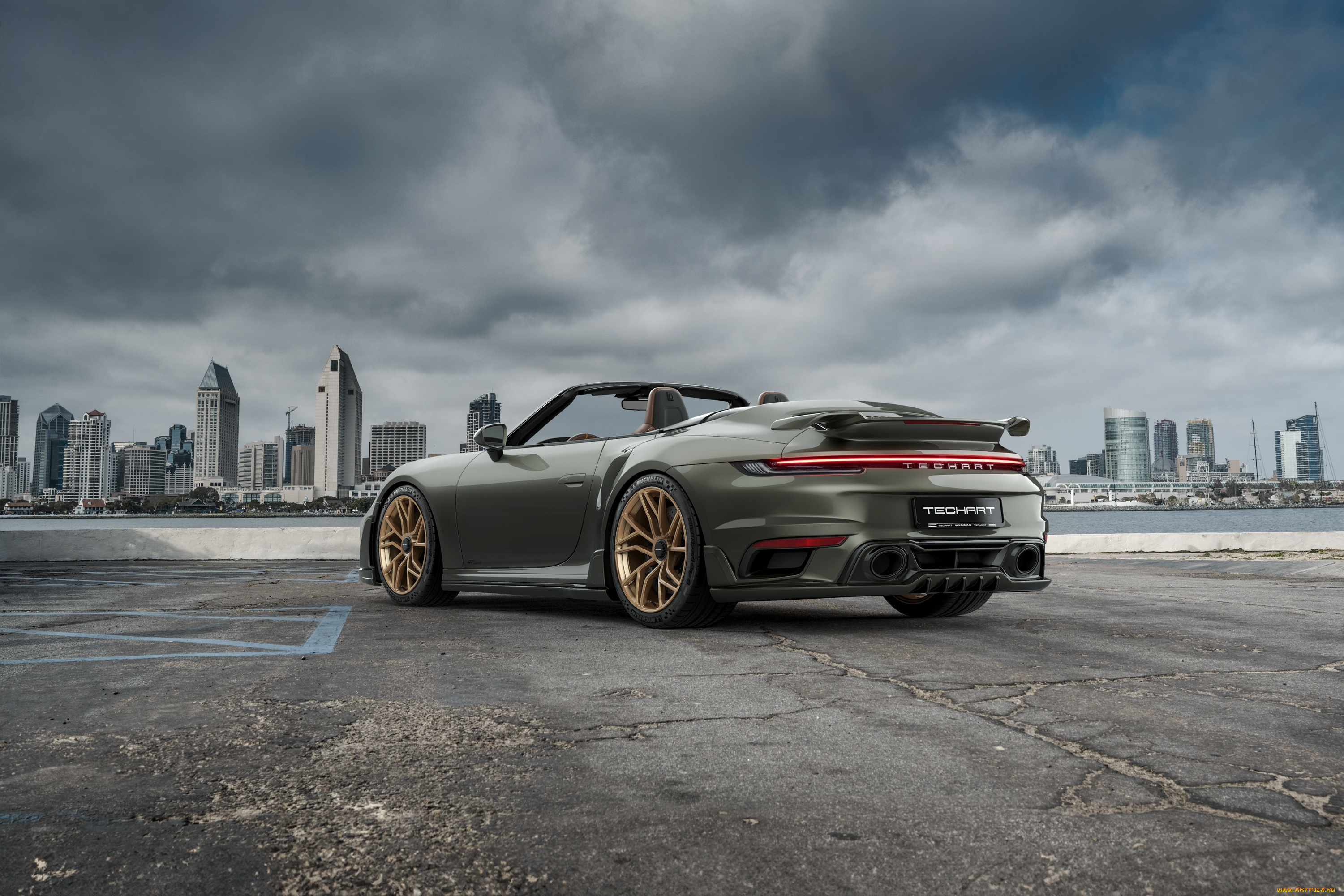 автомобили, porsche, cabriolet, cabrio, techart, 911, turbo, gtsport